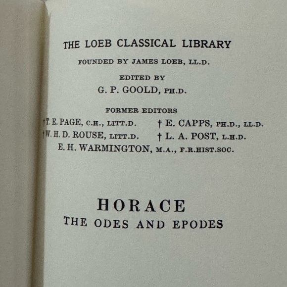 Loeb Classical Library - Horace: Odes and Epodes - Picture 5 of 8